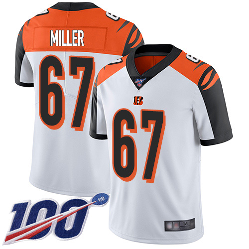 Cincinnati Bengals Limited White Men John Miller Road Jersey NFL Footballl 67 100th Season Vapor Untouchable